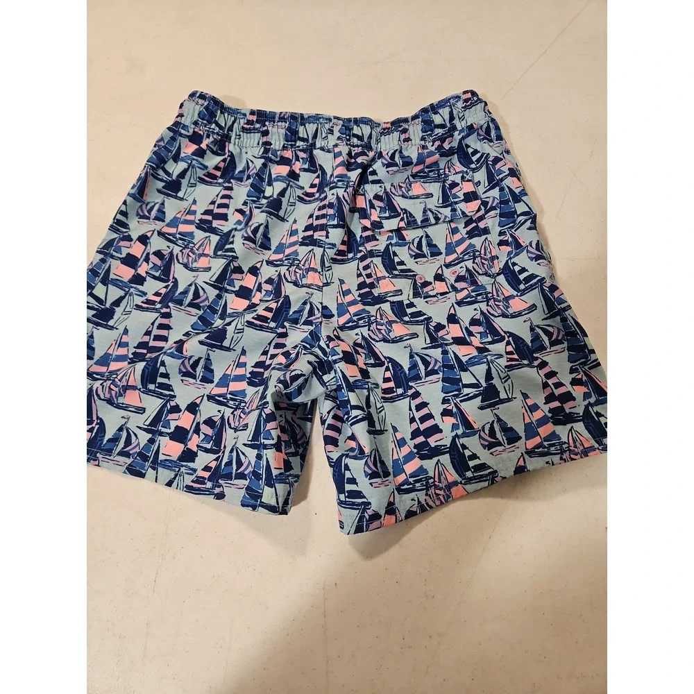 Vineyard Vines Youth sz M Blue Regatta Sailboats Swim Trunks *LINER Cut Out(1883